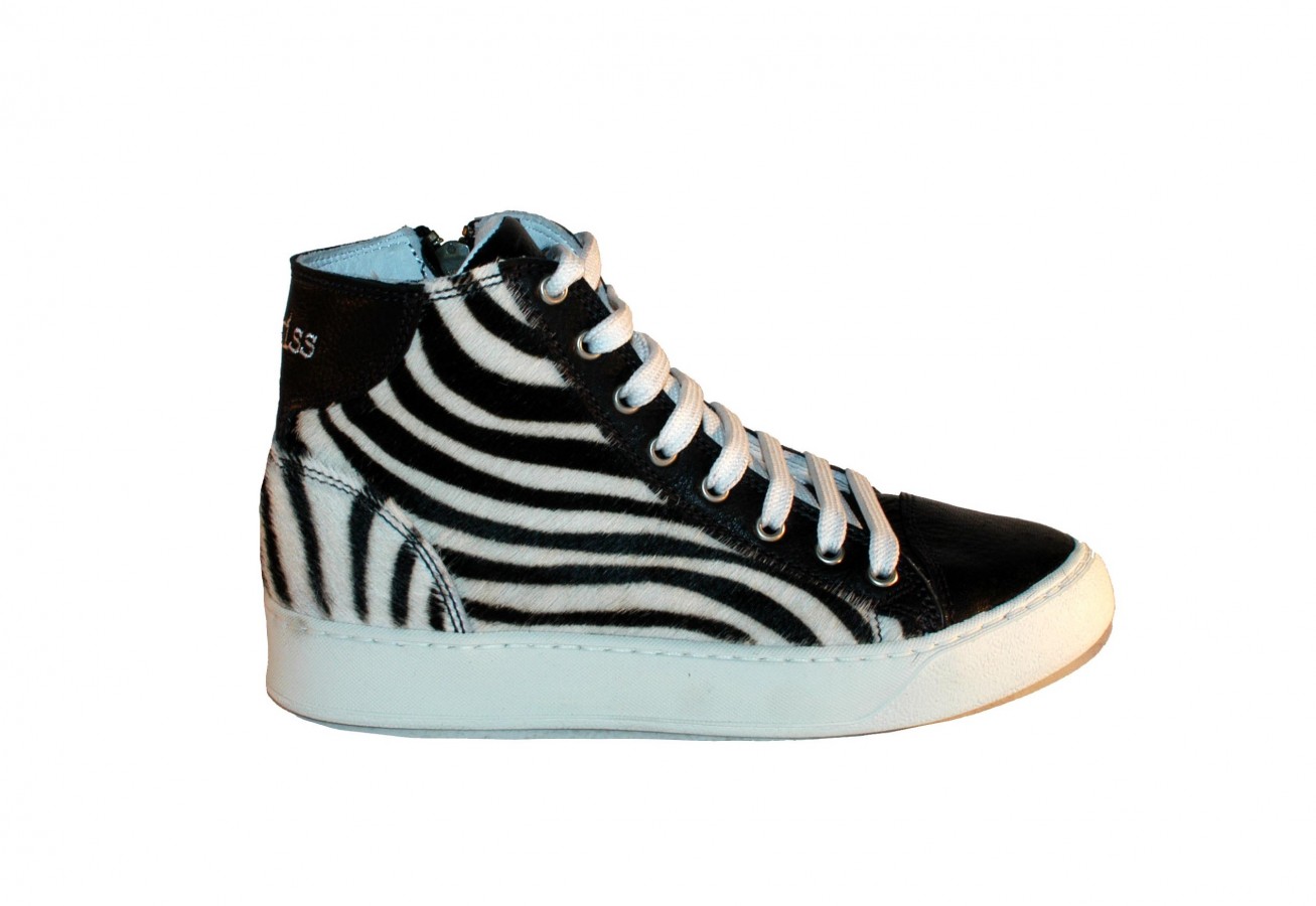 zebra high sneakers